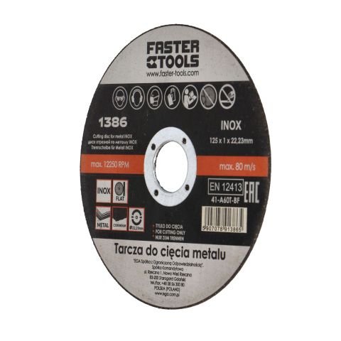 Discuri pentru taiere si slefuire - Disc pentru taiere inox si metal 125x1mm Faster Tools