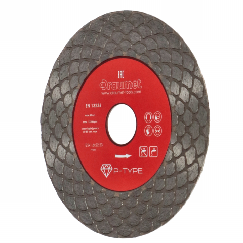 Taiere umeda si uscata - Disc profesional fagure pentru taiere ceramica dura, gresie portelanata, piatra naturala 125x1.6mm Draumet
