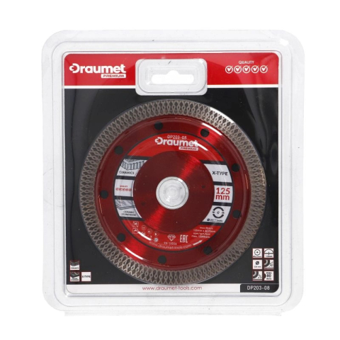 Disc profesional subtire turbo pentru taiere ceramica dura, gresie portelanata 125x1.2mm Draumet [4]