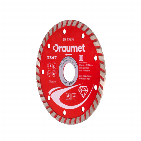 Discuri pentru taiere si slefuire - Disc profesional turbo taiere beton si ceramica 115x22.2mm Draumet