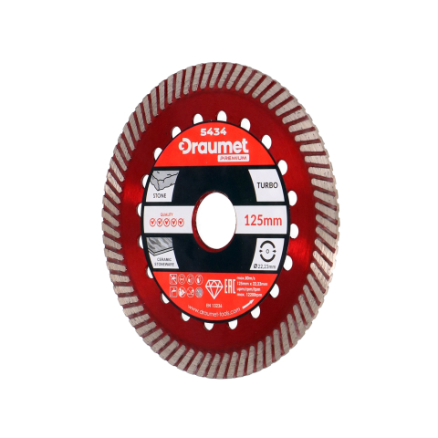 Taiere umeda si uscata - Disc profesional turbo taiere beton si ceramica 125X22.2X2.5mm Draumet