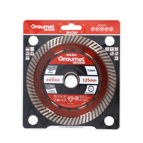 Disc profesional turbo taiere beton si ceramica 125X22.2X2.5mm Draumet [2]