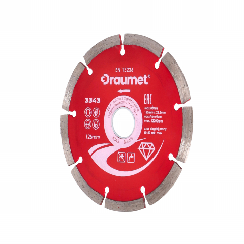 Discuri pentru taiere si slefuire - Disc profesional segmentat pentru taiere beton 125x22.2mm Draumet