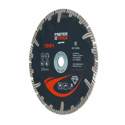 Taiere umeda si uscata - Disc segmentat pentru taiere beton-armat PRO 230x22.2mm Draumet
