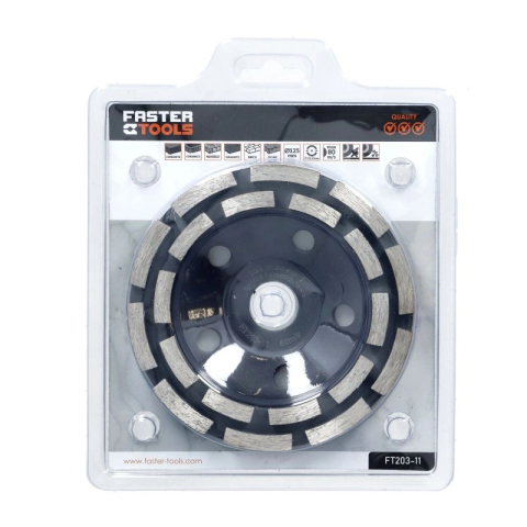Disc slefuire tip cupa cu pastile vidia duble 125mmx22.2 Faster Tools [4]