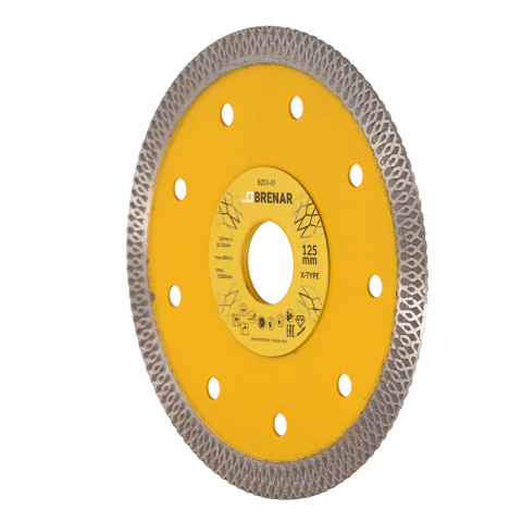Discuri pentru taiere si slefuire - Disc subtire turbo pentru taiere ceramica dura, gresie portelanata 125x1.2mm Brenar