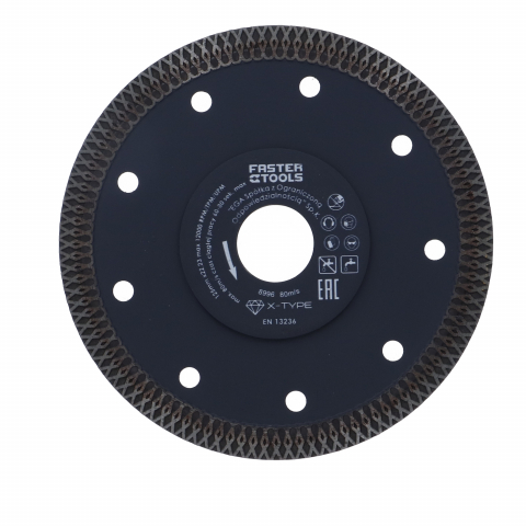 Disc subtire turbo pentru taiere ceramica dura, gresie portelanata 125x1mm Faster Tools [1]