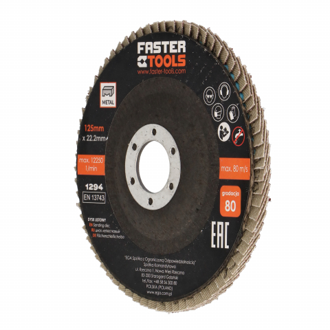 Discuri lamelare cu smirghel - Discuri lamelare cu smirghel 125mm P100 Faster Tools