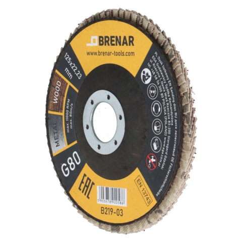 Discuri lamelare cu smirghel - Discuri lamelare cu smirghel 125mm P80 Brenar