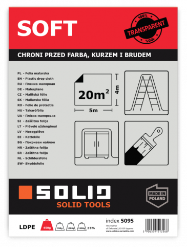 Folie de protectie transparenta 5x4m 450gr Solid Tools [1]