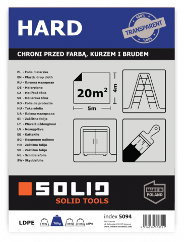 Folie de protectie transparenta 5x4m 700gr Solid Tools [1]