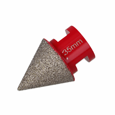 Accesorii pentru frezare - Freza diamantata conica M14-5-35mm pentru slefuire ceramica si piatra naturala Draumet