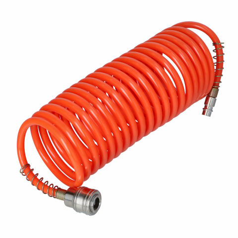 Accesorii pentru sculele pe aer - Furtun spiralat pentru compresor 5m Faster Tools