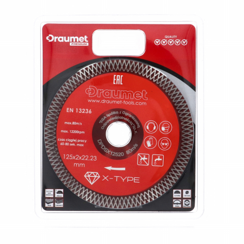 Disc diamantat DUAL-PART 125x2mm pentru granit, marmura, gresie PROFESIONAL Draumet [2]