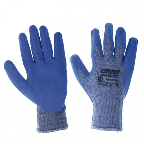 Manusi albastre DRAGOTEX  acoperite cu latex marimea 9 Inter-S