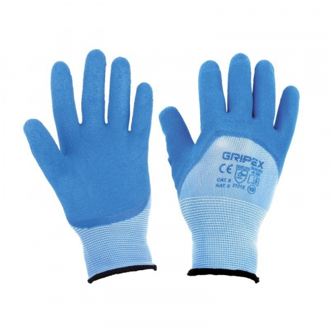 Echipamente pentru protectie - Manusi bleu din poliester Gripex acoperite cu latex marimea 10 Inter-S