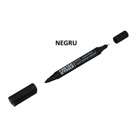 SEO - Marker permanent subtire negru cu 2 varfuri Faster Tools