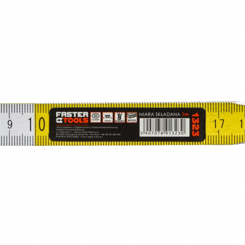 Metru pentru tamplar din lemn lungime 1m Faster Tools [2]
