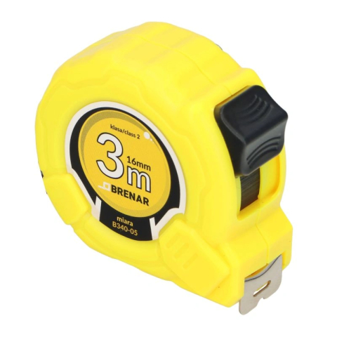 Unelte pentru masura si precizie - Ruleta 3mx16mm cu autoblocare Brenar