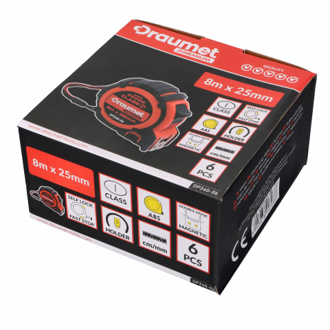 Ruleta PRO 8mx25mm Fast-Stop Draumet [4]