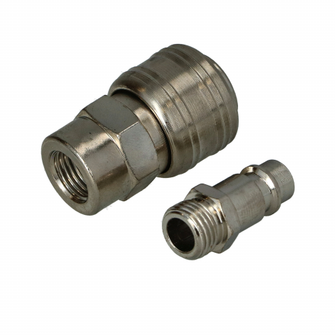 Accesorii pentru sculele pe aer - Set 2 conectori aer cu filet 1/4 Faster Tools
