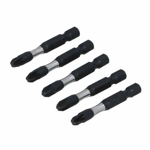 Biti, prelungitoare si accesorii - Set 5 biti negri pentru impact profesionali PZ3x50mm Draumet