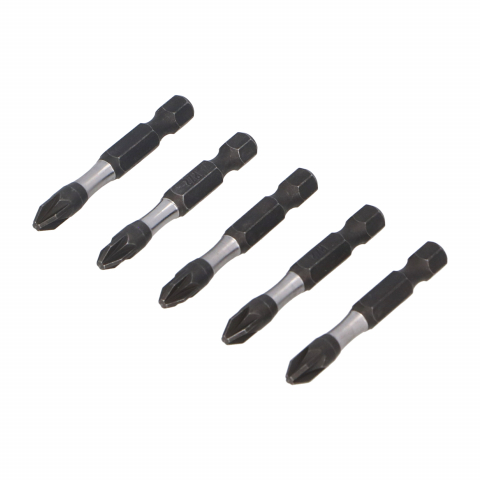 Biti, prelungitoare si accesorii - Set 5 biti negri pentru impact profesionali PZ2x50mm Draumet