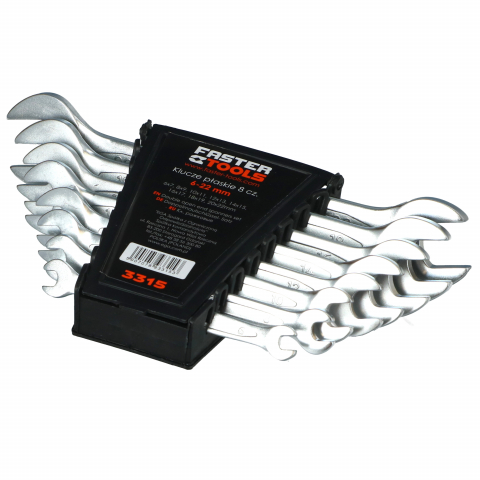 Truse de tubulare si chei - Set 8 chei fixe CRV 6-22mm Faster Tools
