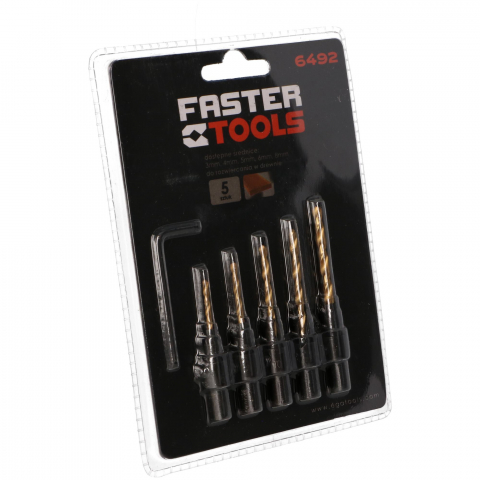 Set burghie lemn pentru mobila cu tesitor 5buc/set Faster Tools [1]