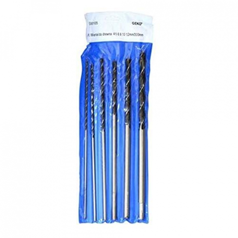 Burghie, dalti, spituri - Set de burghie pentru lemn Geko, 4-12mm / 300mm, 6 piese, G38105