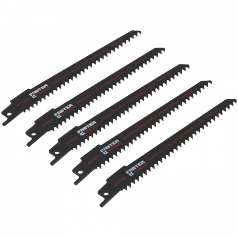 Panze pentru pendular si ferastrau sabie - Set panze pentru ferastrau sabie pentru lemn 150mm 5buc/set Faster Tools