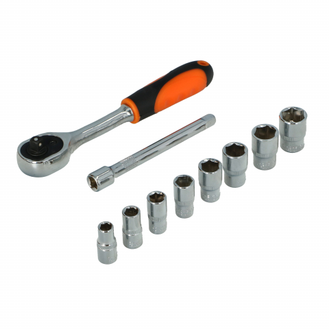 Truse de tubulare si chei - Set tubulare 1/4 10 piese 6-13mm Faster Tools