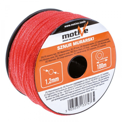 Sfoara de trasat, oxizi - Sfoara pentru zidarie 1.2mmx100mm rosie Motive