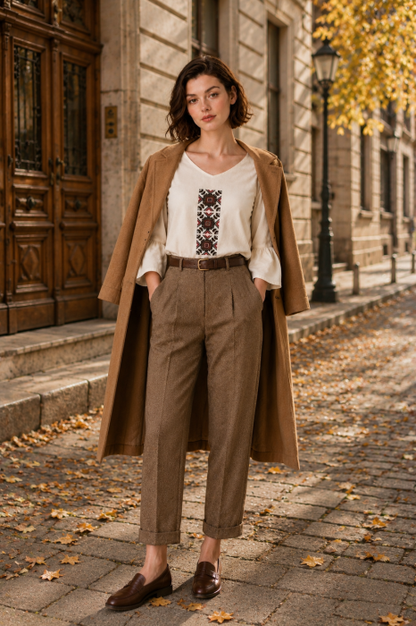Bluză bumbac 100% cu broderie etno - lejeritate și simplitate [4]