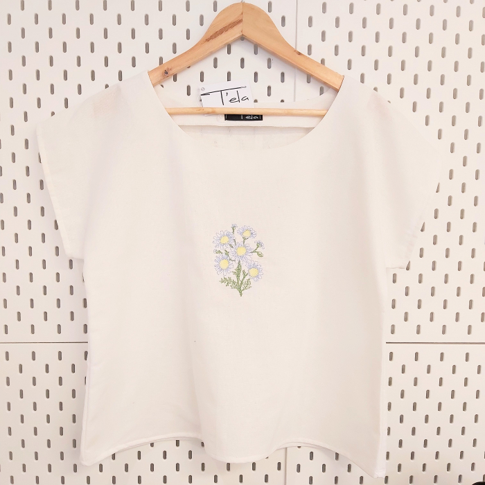 Bluză din bumbac cu broderie florală – Daisy [1]