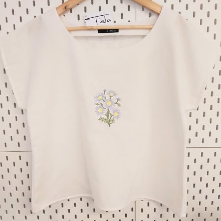 Bluză din bumbac cu broderie florală – Daisy, S [3]