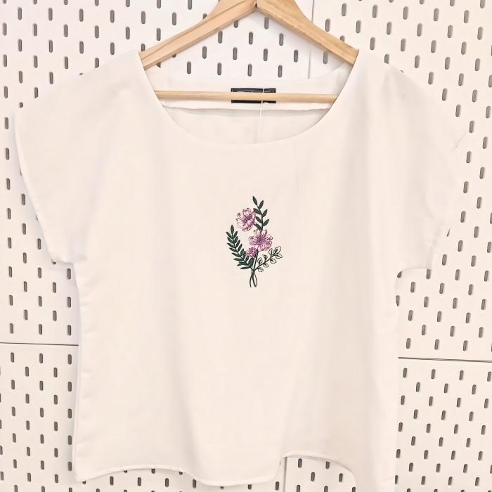 Bluză din bumbac cu broderie florală – Iris [4]
