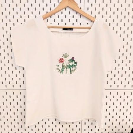 Bluză din bumbac cu broderie florală – Elena, S [2]