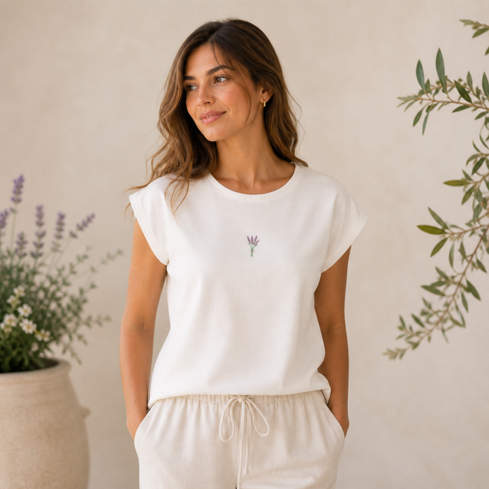 Bluză bumbac 100% cu broderie florala - lejeritate și simplitate [4]