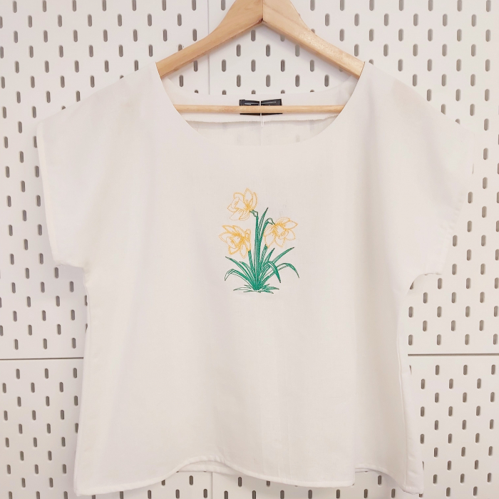 Bluză din bumbac cu broderie florală – Crina [3]