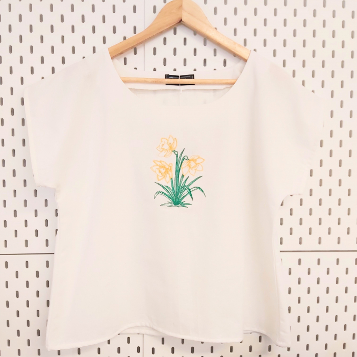 Bluză din bumbac cu broderie florală – Crina [1]