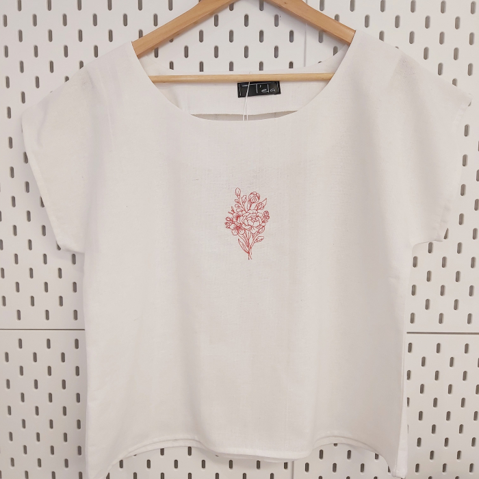 Bluză din bumbac cu broderie florală – Vior [2]