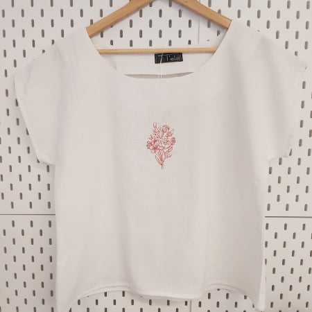Bluză din bumbac cu broderie florală – Vior, M [2]