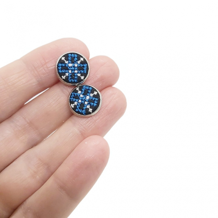 Cercei din inox cu broderie [3]
