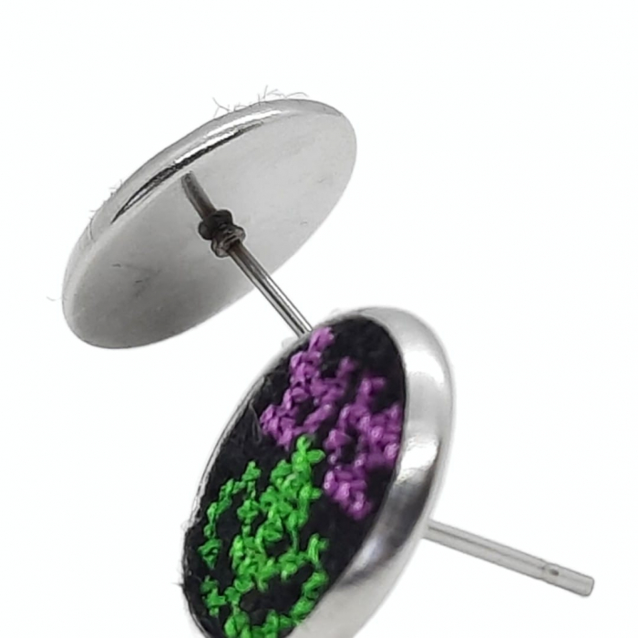Cercei din inox cu broderie [4]
