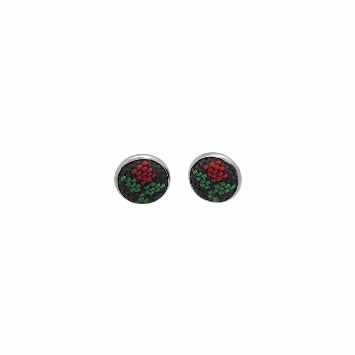 Cercei din inox cu broderie [2]