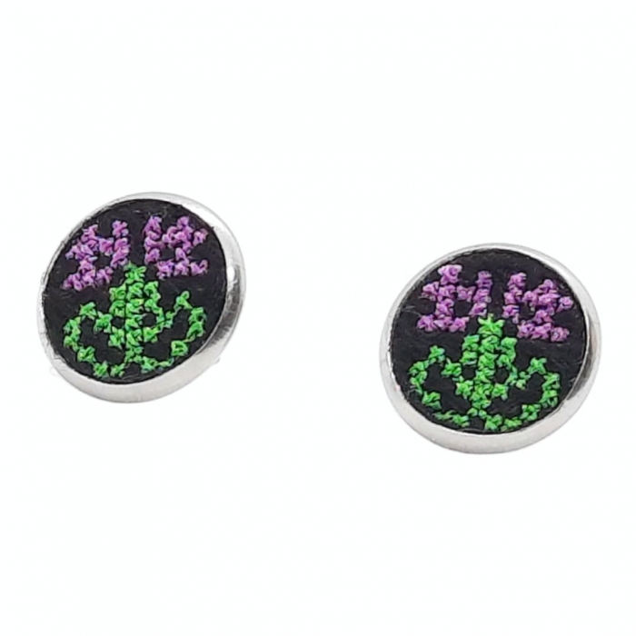 Cercei din inox cu broderie [5]