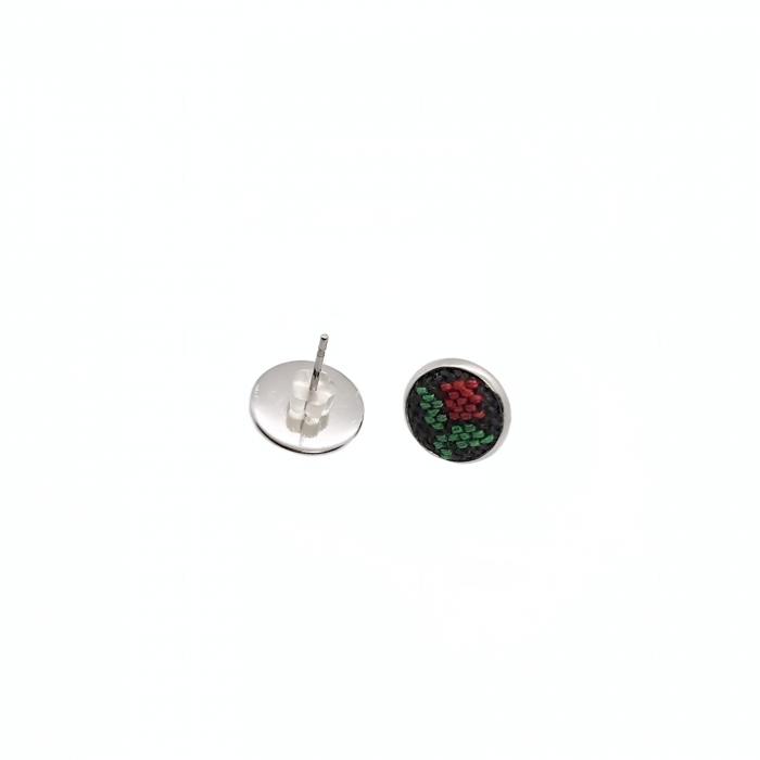 Cercei din inox cu broderie [3]