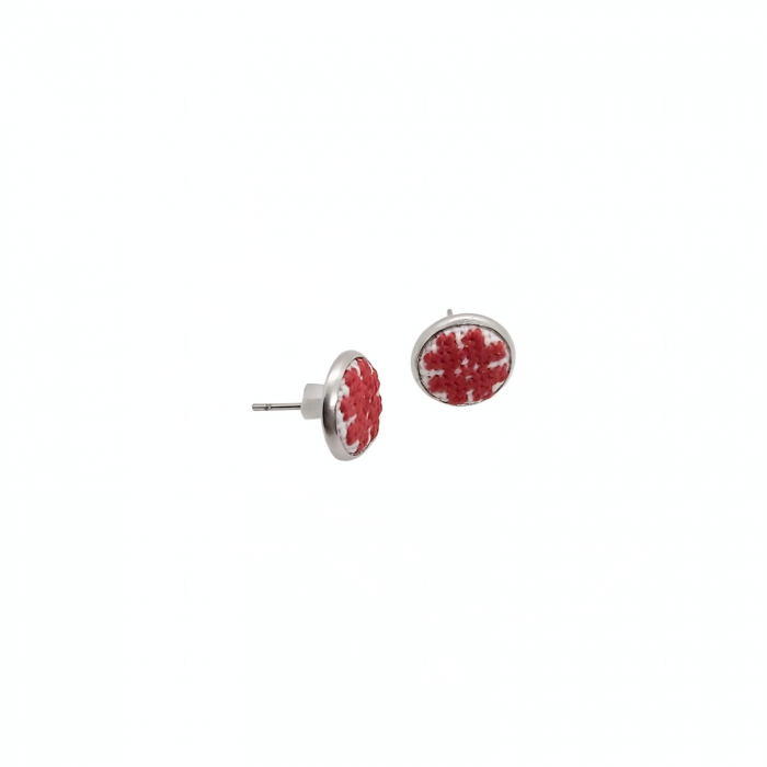 Cercei din inox cu broderie [2]
