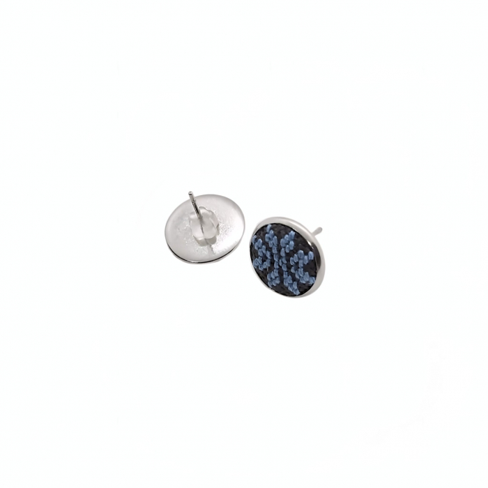 Cercei inox tip surub cu broderie geometrica, diametru 10 mm [7]